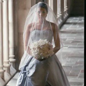 Custom Made Maria Elena bridal handbag and blusher veil